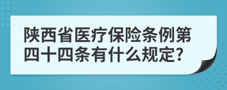 陕西省医疗保险条例第四十四条有什么规定?