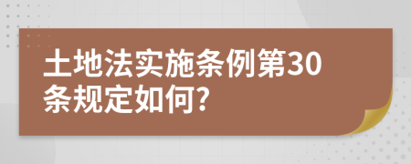 土地法实施条例第30条规定如何?