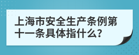上海市安全生产条例第十一条具体指什么？