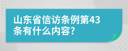 山东省信访条例第43条有什么内容?