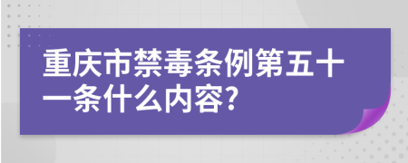 重庆市禁毒条例第五十一条什么内容?