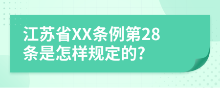 江苏省XX条例第28条是怎样规定的?