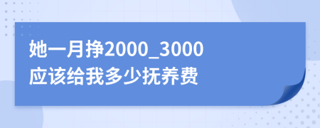 她一月挣2000_3000应该给我多少抚养费