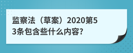 监察法（草案）2020第53条包含些什么内容?