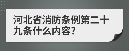 河北省消防条例第二十九条什么内容?