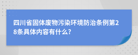 四川省固体废物污染环境防治条例第28条具体内容有什么?