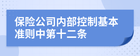 保险公司内部控制基本准则中第十二条