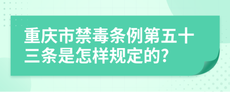 重庆市禁毒条例第五十三条是怎样规定的?