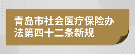 青岛市社会医疗保险办法第四十二条新规