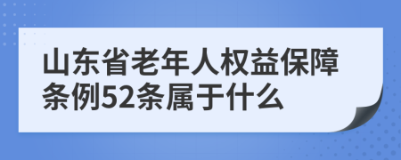 山东省老年人权益保障条例52条属于什么