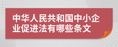 中华人民共和国中小企业促进法有哪些条文