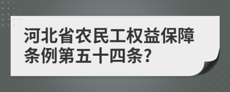 河北省农民工权益保障条例第五十四条?