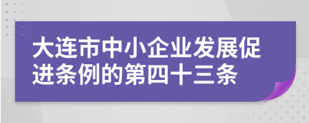 大连市中小企业发展促进条例的第四十三条