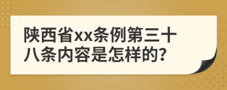 陕西省xx条例第三十八条内容是怎样的？