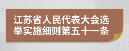 江苏省人民代表大会选举实施细则第五十一条