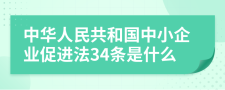 中华人民共和国中小企业促进法34条是什么