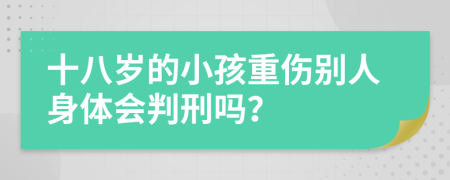 十八岁的小孩重伤别人身体会判刑吗？