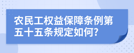 农民工权益保障条例第五十五条规定如何?