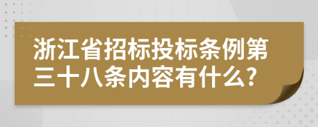 浙江省招标投标条例第三十八条内容有什么?