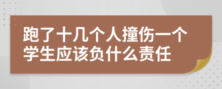 跑了十几个人撞伤一个学生应该负什么责任