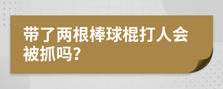 带了两根棒球棍打人会被抓吗？