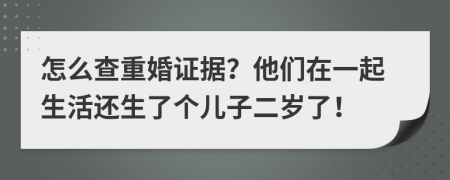 怎么查重婚证据？他们在一起生活还生了个儿子二岁了！