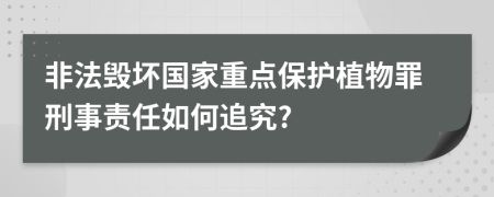 非法毁坏国家重点保护植物罪刑事责任如何追究?