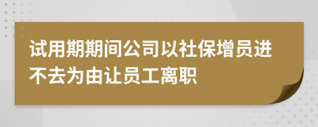 试用期期间公司以社保增员进不去为由让员工离职