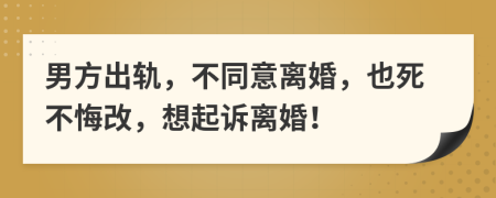 男方出轨，不同意离婚，也死不悔改，想起诉离婚！