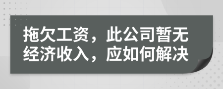 拖欠工资，此公司暂无经济收入，应如何解决