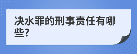 决水罪的刑事责任有哪些?