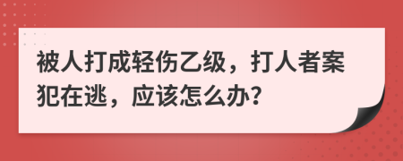 被人打成轻伤乙级，打人者案犯在逃，应该怎么办？