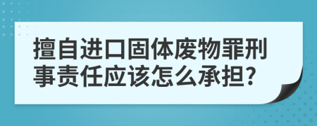 擅自进口固体废物罪刑事责任应该怎么承担?