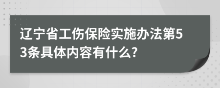 辽宁省工伤保险实施办法第53条具体内容有什么?