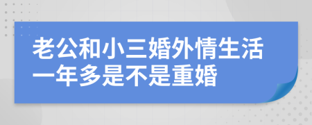 老公和小三婚外情生活一年多是不是重婚