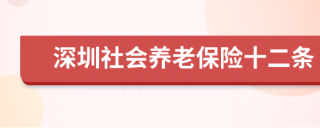 深圳社会养老保险十二条