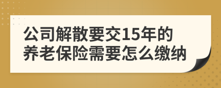 公司解散要交15年的养老保险需要怎么缴纳