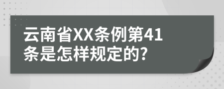 云南省XX条例第41条是怎样规定的?