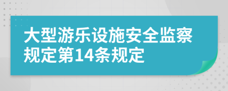 大型游乐设施安全监察规定第14条规定