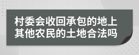 村委会收回承包的地上其他农民的土地合法吗