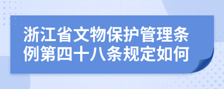 浙江省文物保护管理条例第四十八条规定如何