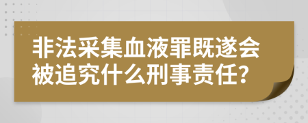 非法采集血液罪既遂会被追究什么刑事责任？