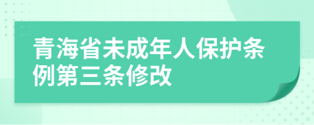 青海省未成年人保护条例第三条修改