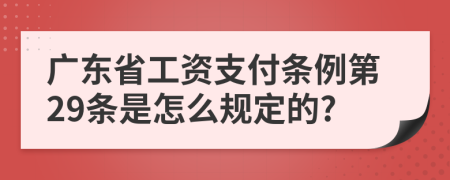 广东省工资支付条例第29条是怎么规定的?