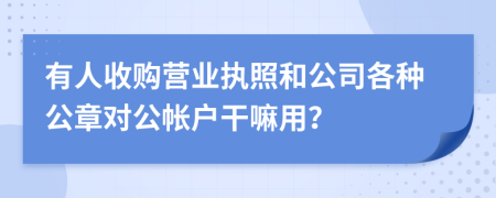 有人收购营业执照和公司各种公章对公帐户干嘛用？