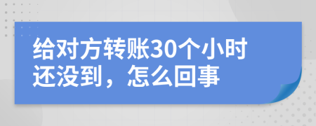 给对方转账30个小时还没到，怎么回事
