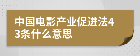 中国电影产业促进法43条什么意思