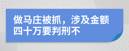 做马庄被抓，涉及金额四十万要判刑不