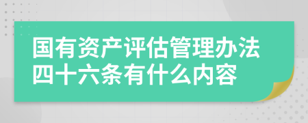 国有资产评估管理办法四十六条有什么内容