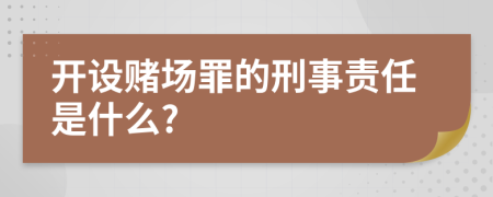 开设赌场罪的刑事责任是什么?